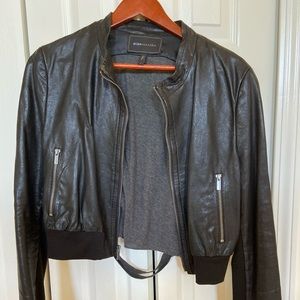 Bcbg maxazria crop leather jacket